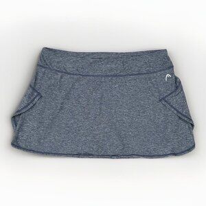 HEAD Tennis Skort Blue Heather Inside Ball Pockets Women's Size Large Wicking